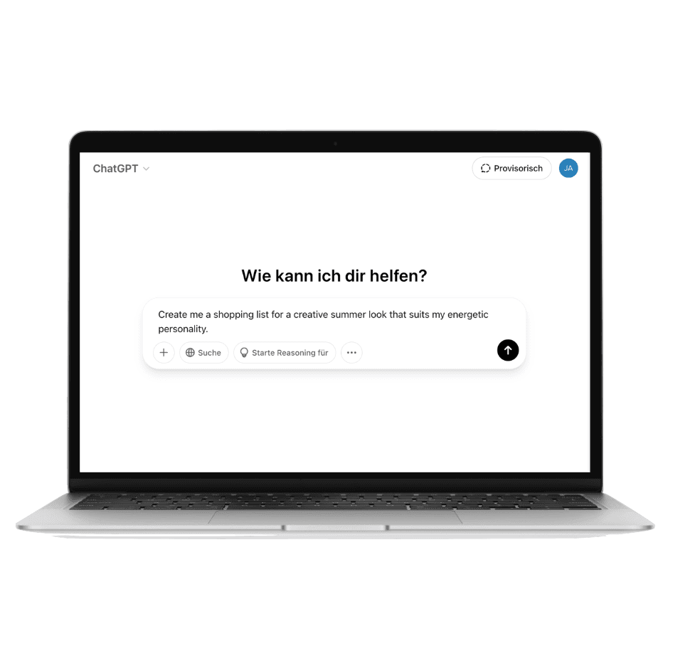 Desktop LLM prompt interface for shopping